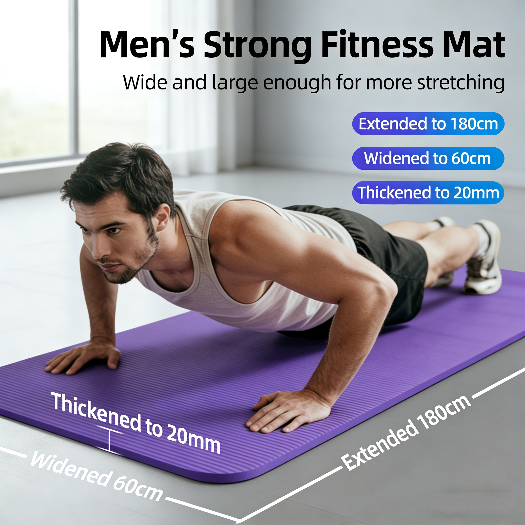 Pilates Yoga Mat Thickness - 15-20MM Thick 183×60cm Yoga Mat Anti-skid