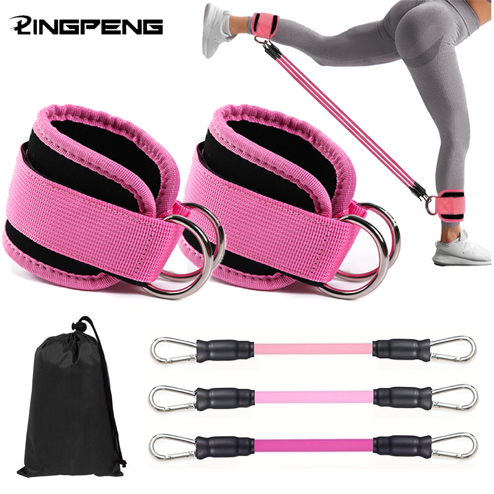Pilates Yoga Board - Ankle Straps Resistance Bands Set Fitness