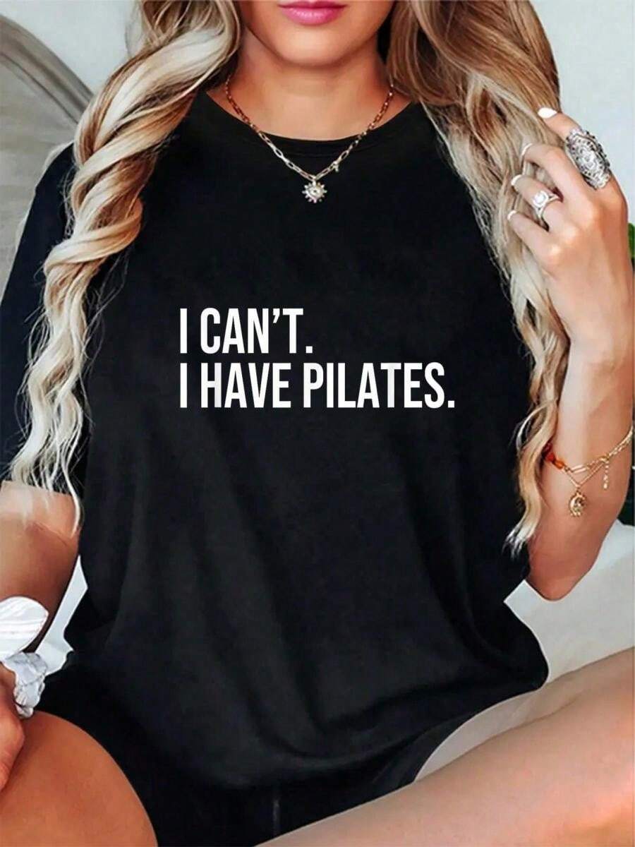 Pilates & Yoga Elastic Band - 100% Cotton Casual Short Sleeve Tee