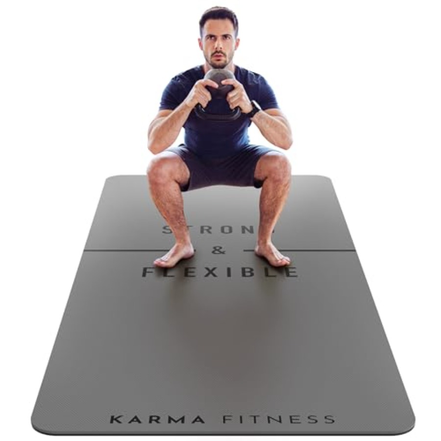 Pilates Yoga Hiit - Large Exercise Mat Extra Thick 10mm