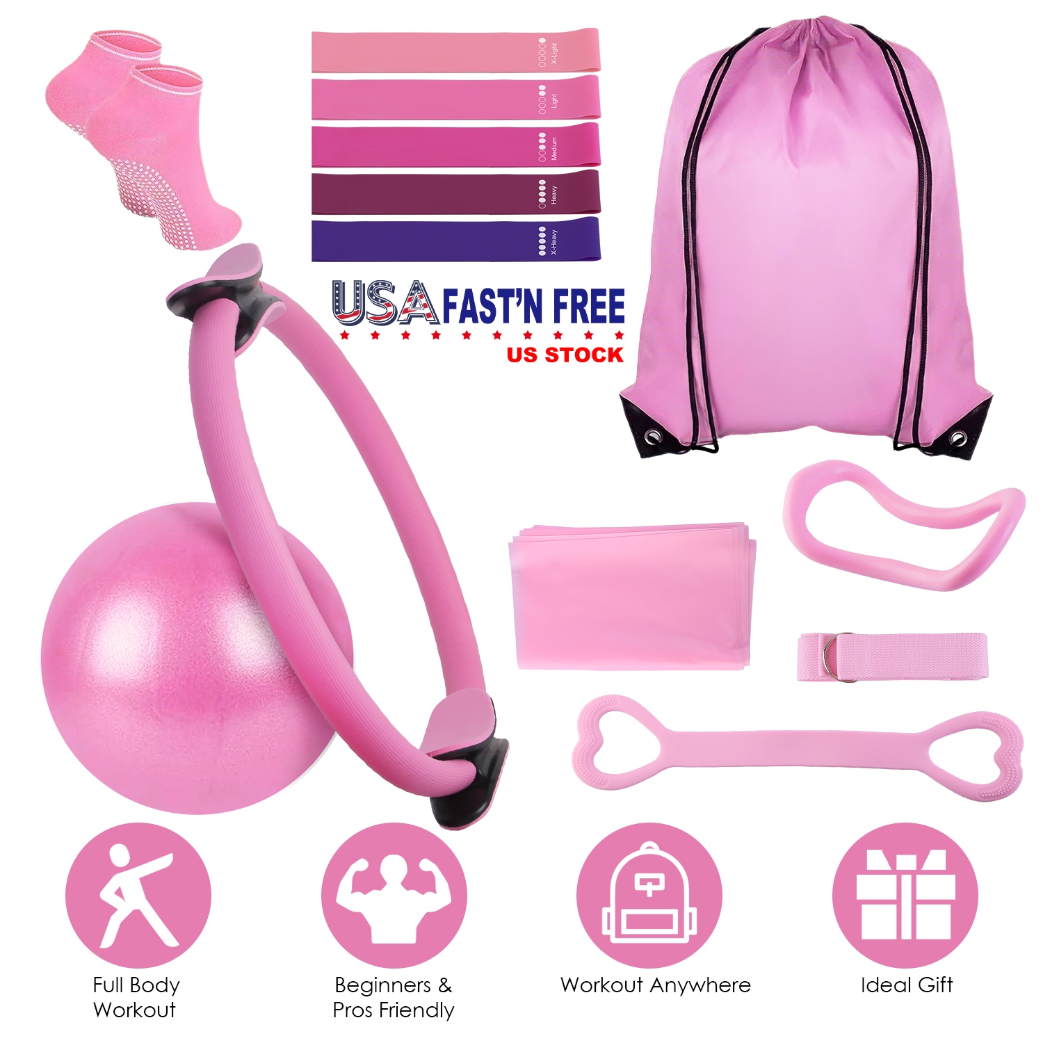 USA STOCK 14Pcs Pilates Ring E - Pilates Toning Ball review and price