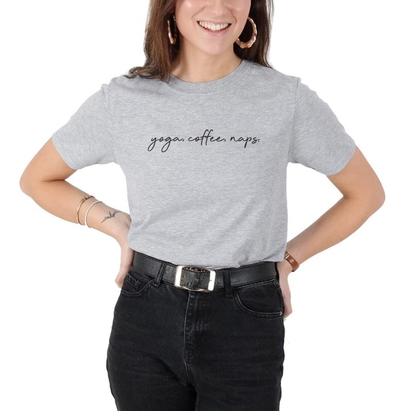 Yoga Coffee Naps T Shirt Funny - Pilates Yoga Hot review and price
