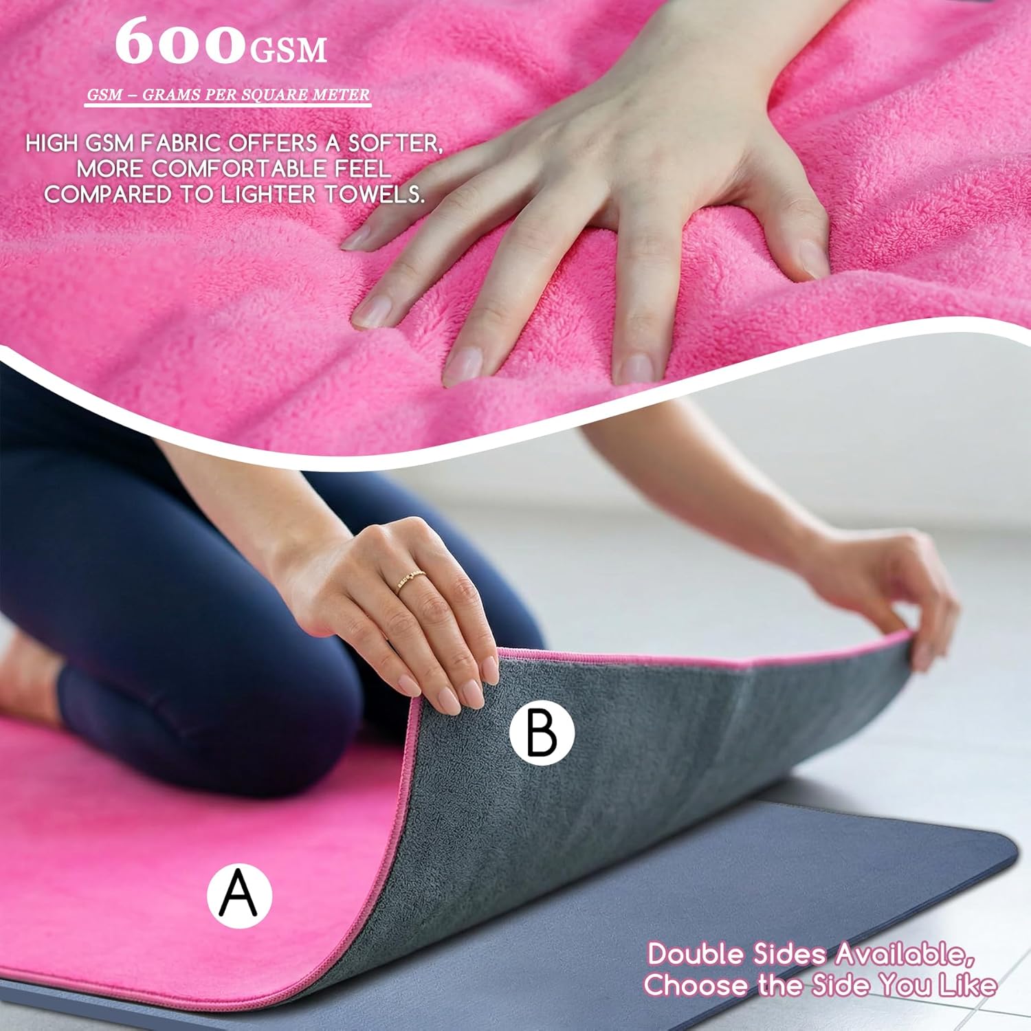 Yoga Mat Towel, Extra Thick 60 - Pilates Yoga Mat Thickness review and price