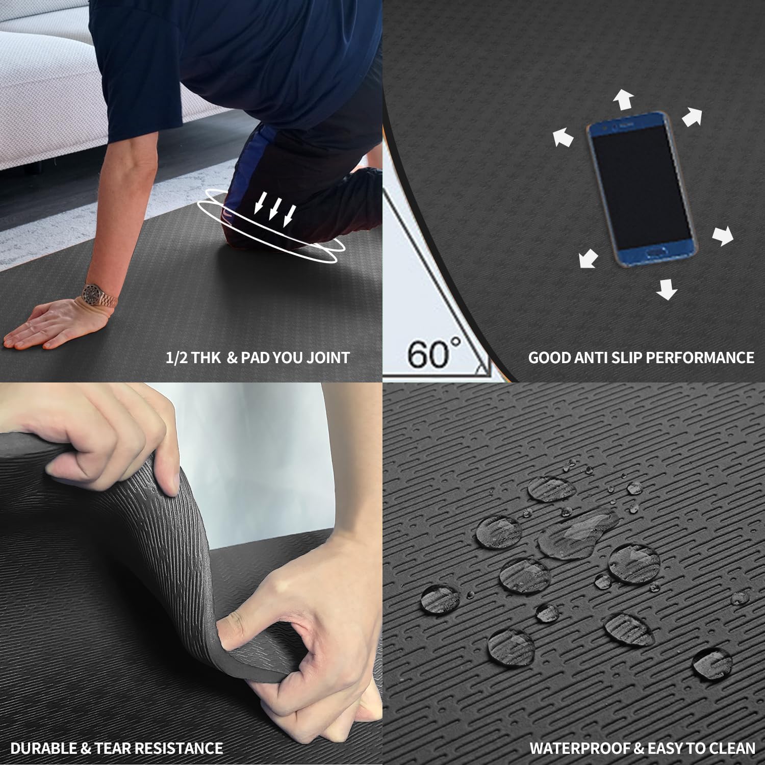 Extra Thick TPE Yoga Mat 6'x4' - Pilates Yoga Mat Thickness review and price