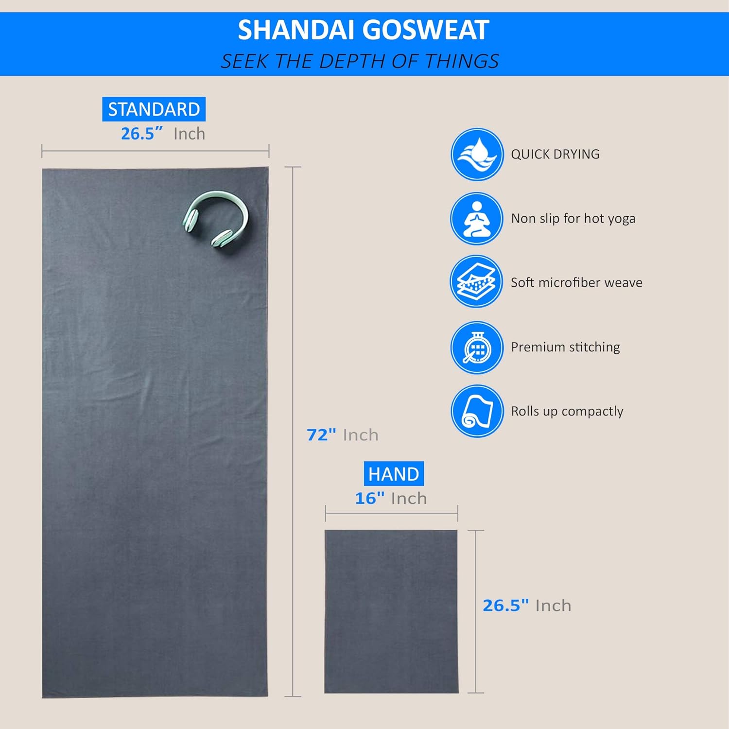 Non-Slip Hot Yoga Towel with S - Pilates Yoga Hot review and price