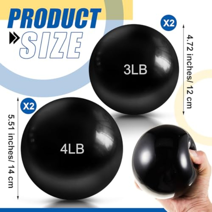 4 Pcs 2lb 3lb 3lb 4lb Weighted - Pilates Toning Ball review and price