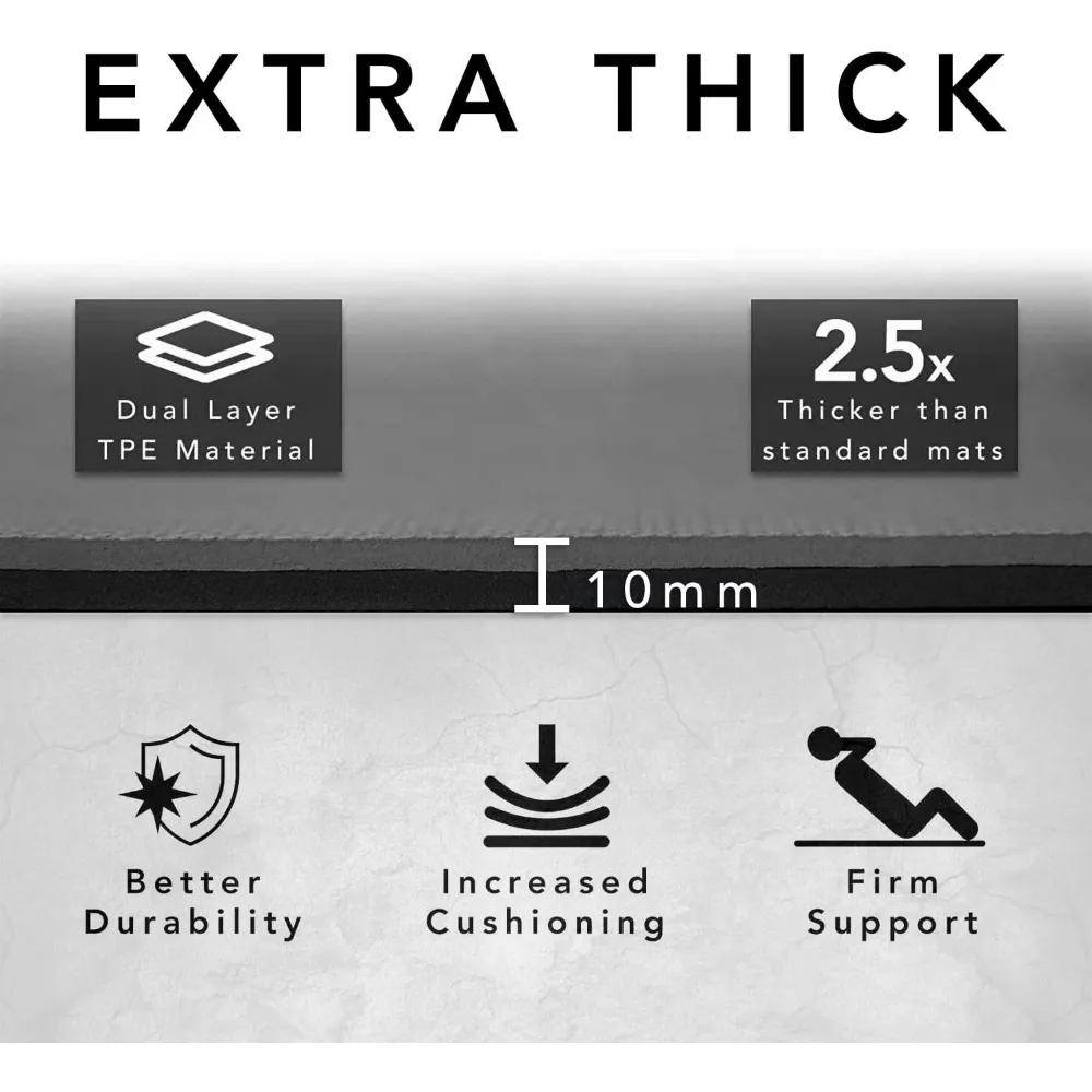 Extra Thick 10mm Non Slip Work - Pilates Yoga Hiit review and price